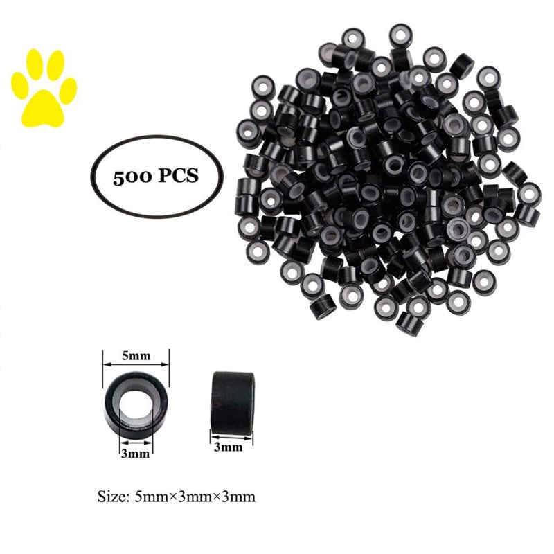 Orgrimmar Hair Extension Remove Pliers Pulling Hook 500 PCS Micro Silicone Rings Bead Device Tool Kits for Professional Hair Styling Tools Accessory (Black) - Image 3